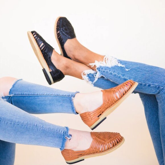 Sols Ana Genuine Leather Classic Mexican Huarache Sandal Flats Brown Size 9 - Picture 13 of 13